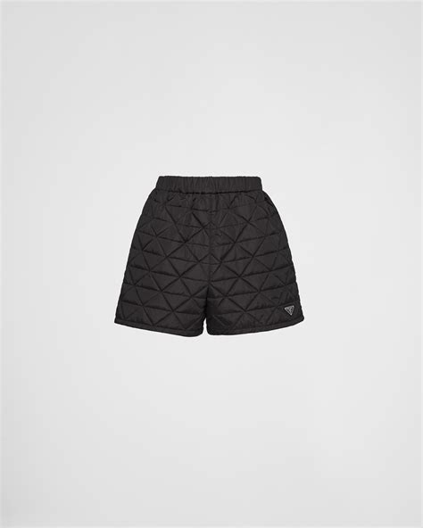 prada grren short with blue and white trim|prada longline shorts.